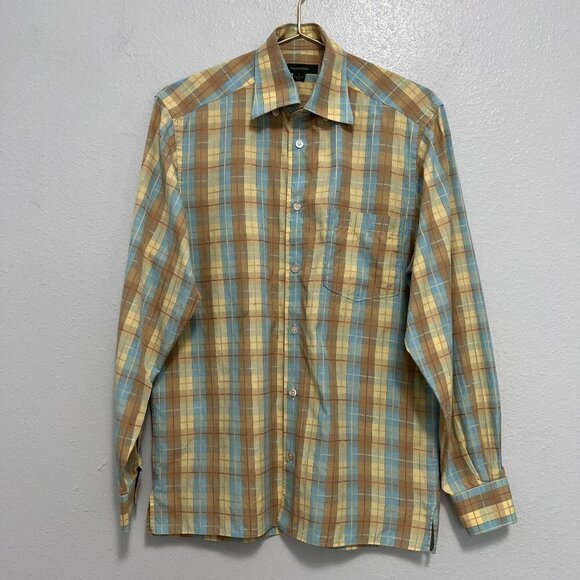Ermenegildo Zegna Mens Plaid Long Sleeves Cotton Shirt S - Picture 1 of 8